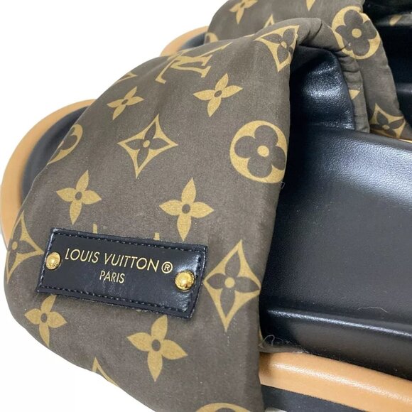 LOUIS VUITTON Pool Pillow Line Mules - Dark Brown Light Brown Black 399-011425 - Picture 6 of 8